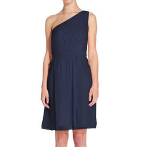 Navy One Shoulder Bridesmaid Dress